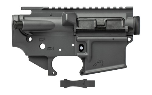 AR15 Threaded Assembled Receiver Set w/ Trigger Guard - Sniper Grey Cerakote