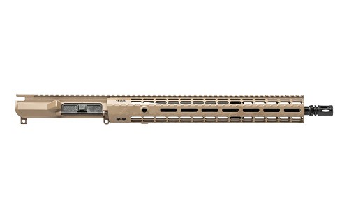 M4E1 Enhanced 16" 5.56 Mid-Length No Forward Assist Complete Upper Receiver w/ 15" M-LOK Handguard - Magpul FDE Cerakote