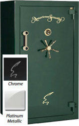 11-11-22 + 2 Gun Safe, 120 Minute Fire, Platinum High Gloss Finish with Chrome Hardware, Combination Dial, 1081lb