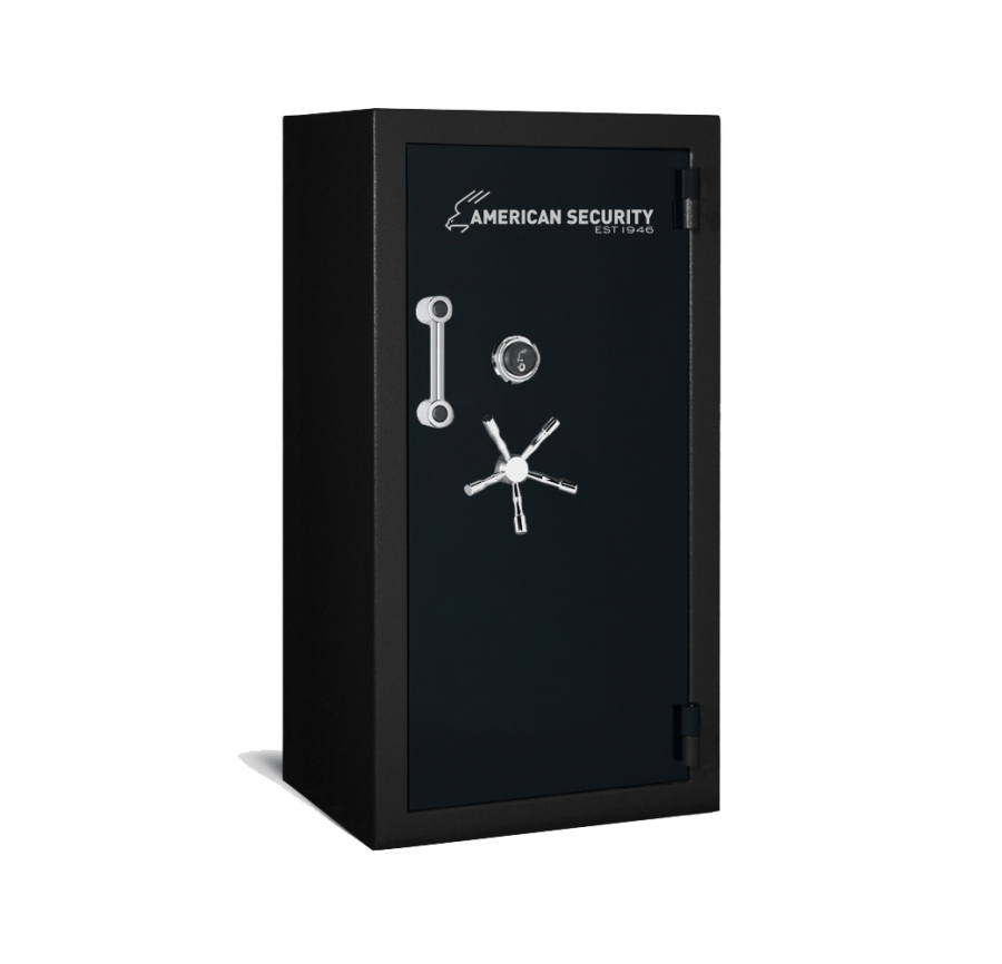 12-12-24 + 2 Gun Safe, 120 Minute Fire, Black Textured Finish with Black Nickel Hardware, Combination Dial, 1375lb