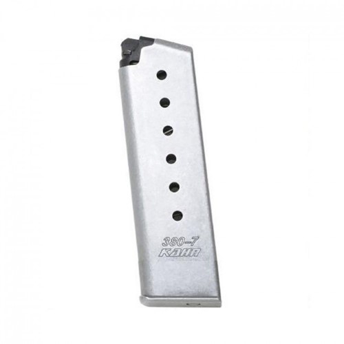 KAHR CT380 MAGAZINE - 380 ACP, STAINLESS STEEL, 7 ROUND, WITH METAL BASE