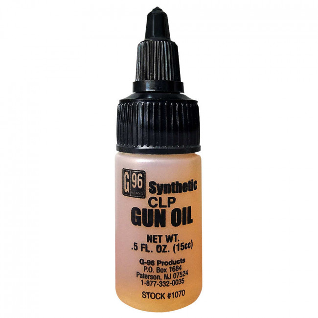 G96 SYNTHETIC CLP GUN OIL - U.S. ARMY APPROVED - 0.5 OZ. PLASTIC BOTTLE