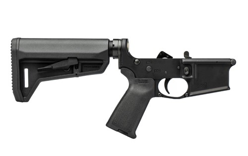 AR15 Complete Lower Receiver w/ MOE Grip & SL-K Carbine Stock - Black/Black