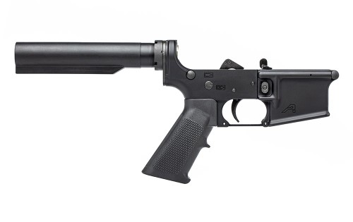 AR15 Carbine Complete Lower Receiver w/ A2 Grip, No Stock - Anodized Black