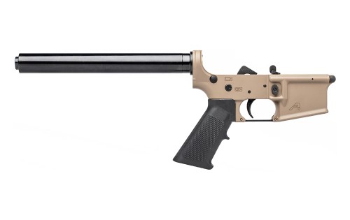 AR15 Rifle Complete Lower Receiver w/ A2 Grip, No Stock - FDE Cerakote