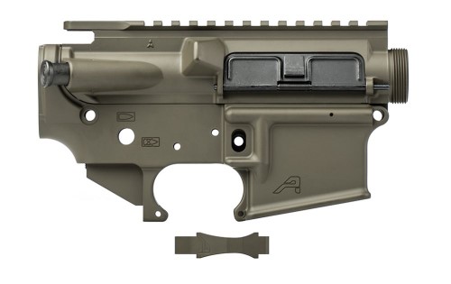 AR15 Threaded Assembled Receiver Set w/ Trigger Guard - OD Green Cerakote